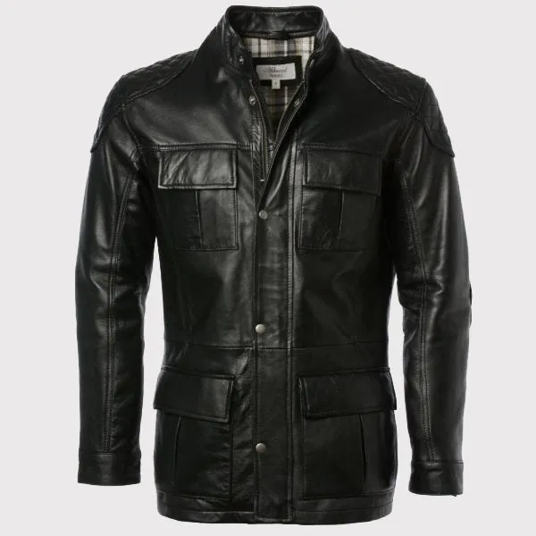 Exclusive Men’s Black Leather Coat