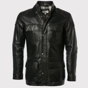 Exclusive Men’s Black Leather Coat