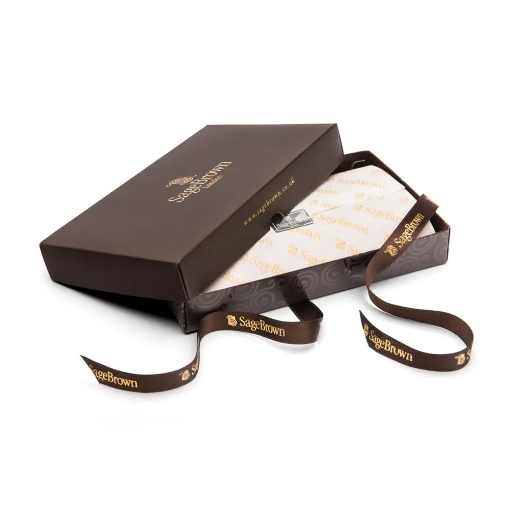 Expandable Leather Business Card Holder With Stud - Cobalt