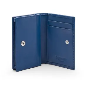 Expandable Leather Business Card Holder With Stud - Cobalt