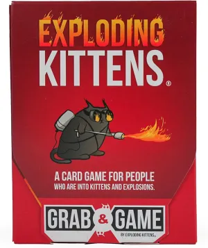 Exploding Kittens Grab & Game - Card Game for Families - Fast-Paced, Easy-to-Learn with Hilarious Original Artwork by The Oatmeal Creator, Ages 7  (2-4 Players, 42 Cards)