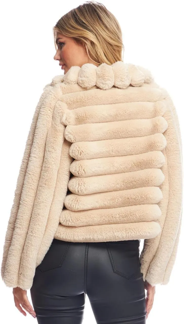 Fabulous-Furs Donna Salyers Champagne Faux Fur Soho Zip Jacket