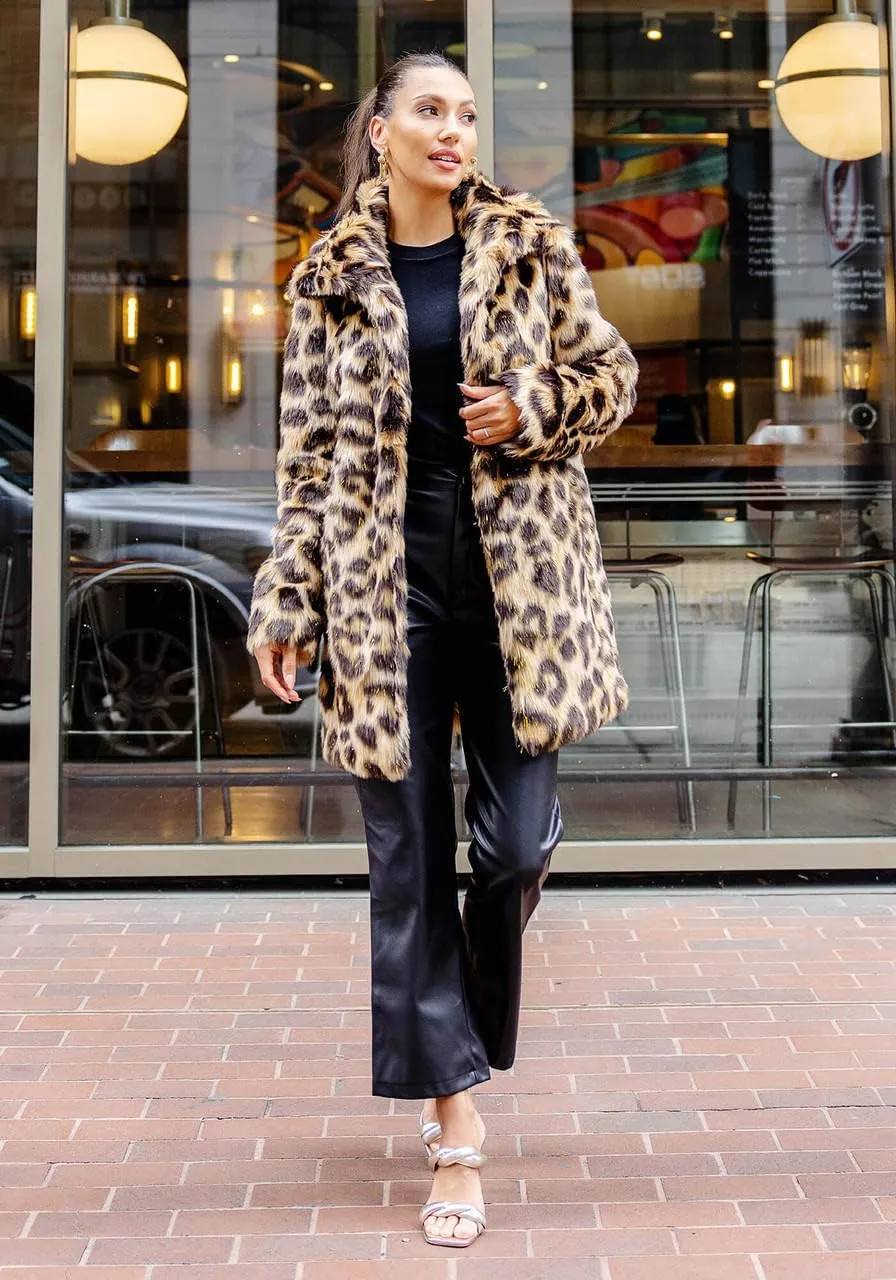 Fabulous-Furs Donna Salyers Faux Fur Stardust Knee-Length Coat