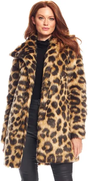 Fabulous-Furs Donna Salyers Faux Fur Stardust Knee-Length Coat