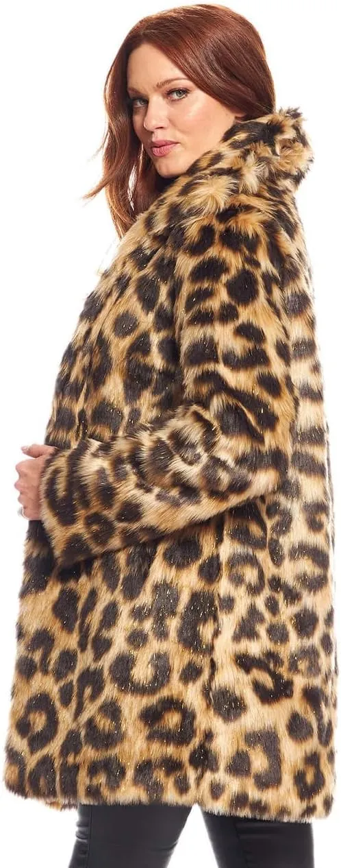 Fabulous-Furs Donna Salyers Faux Fur Stardust Knee-Length Coat