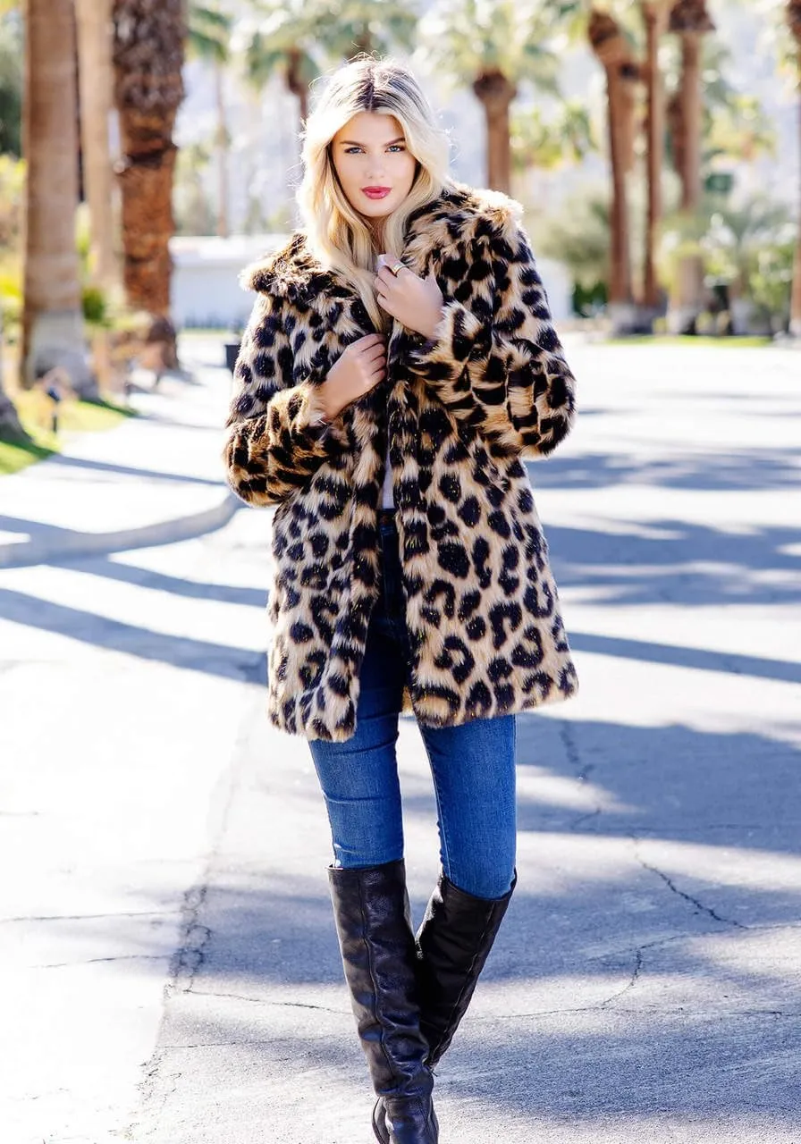 Fabulous-Furs Donna Salyers Faux Fur Stardust Knee-Length Coat