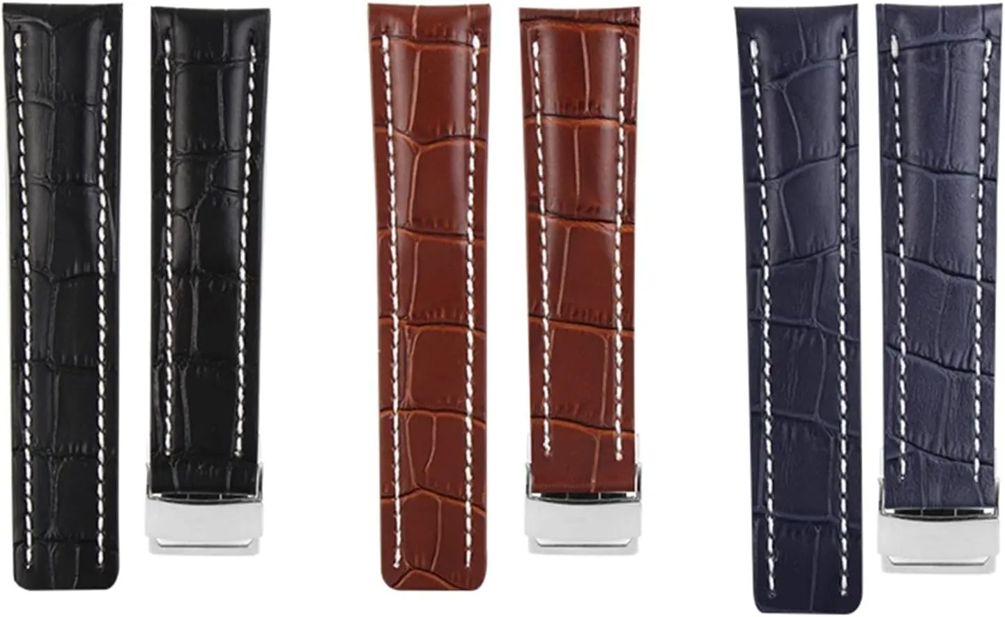 Fashion Genuine Leather Watch Band For Breitling Folding Buckle Strap Luxury Wrist Bracelet Replacement Watch Accessories Parts