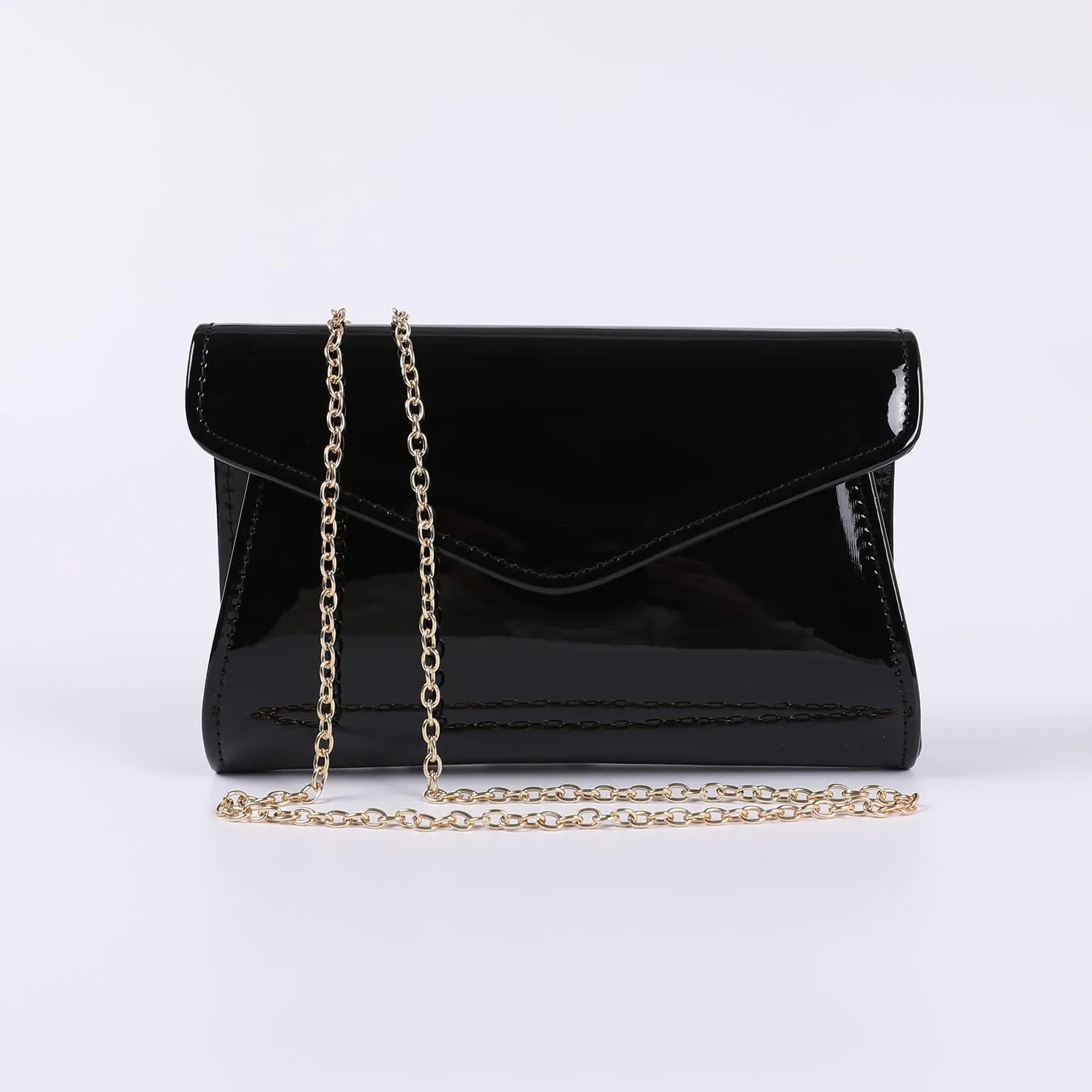Fashion Glossy Envelope Faux Patent Leather Clutch Evening Bags for Women Wedding Formal Prom Handbag