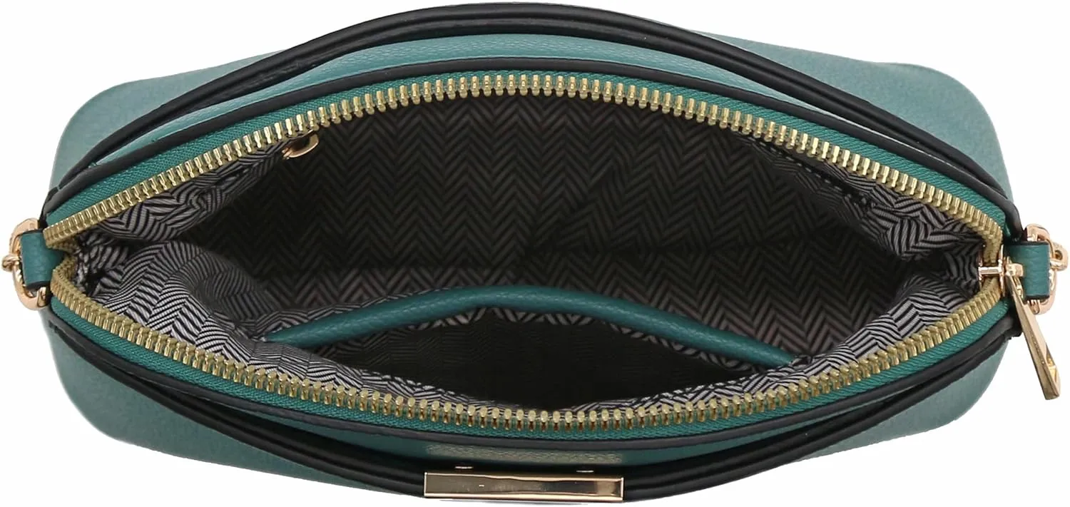 FashionPuzzle Faux Leather Small Dome Crossbody Bag with Chain Strap