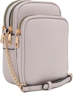 FashionPuzzle Multi Pocket PU Leather Casual Medium Crossbody Bag with Adjustable Strap