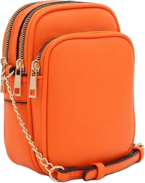 FashionPuzzle Multi Pocket PU Leather Casual Medium Crossbody Bag with Adjustable Strap