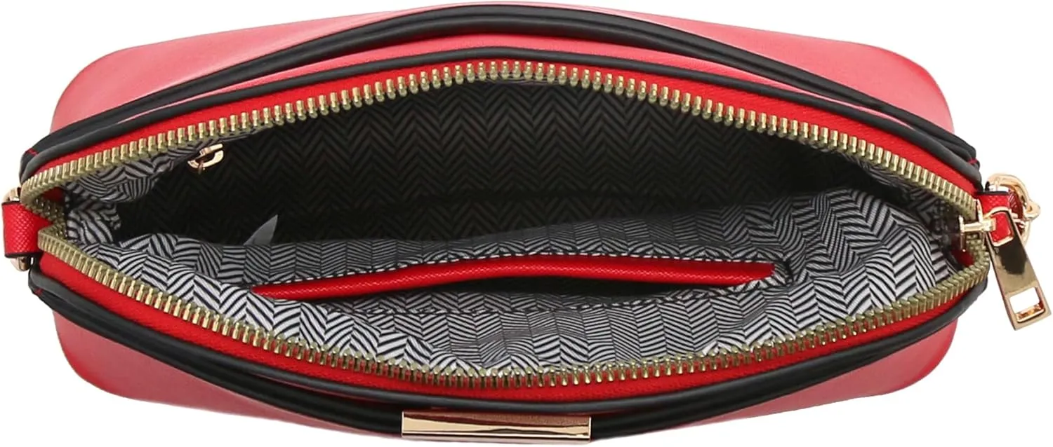 FashionPuzzle Saffiano Small Dome Crossbody bag with Chain Strap