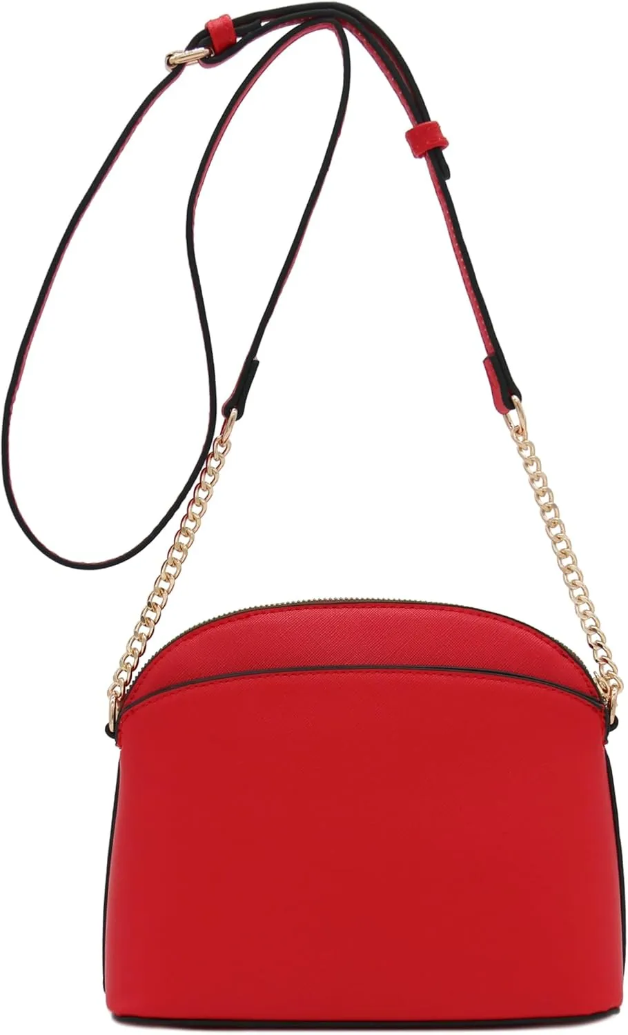 FashionPuzzle Saffiano Small Dome Crossbody bag with Chain Strap