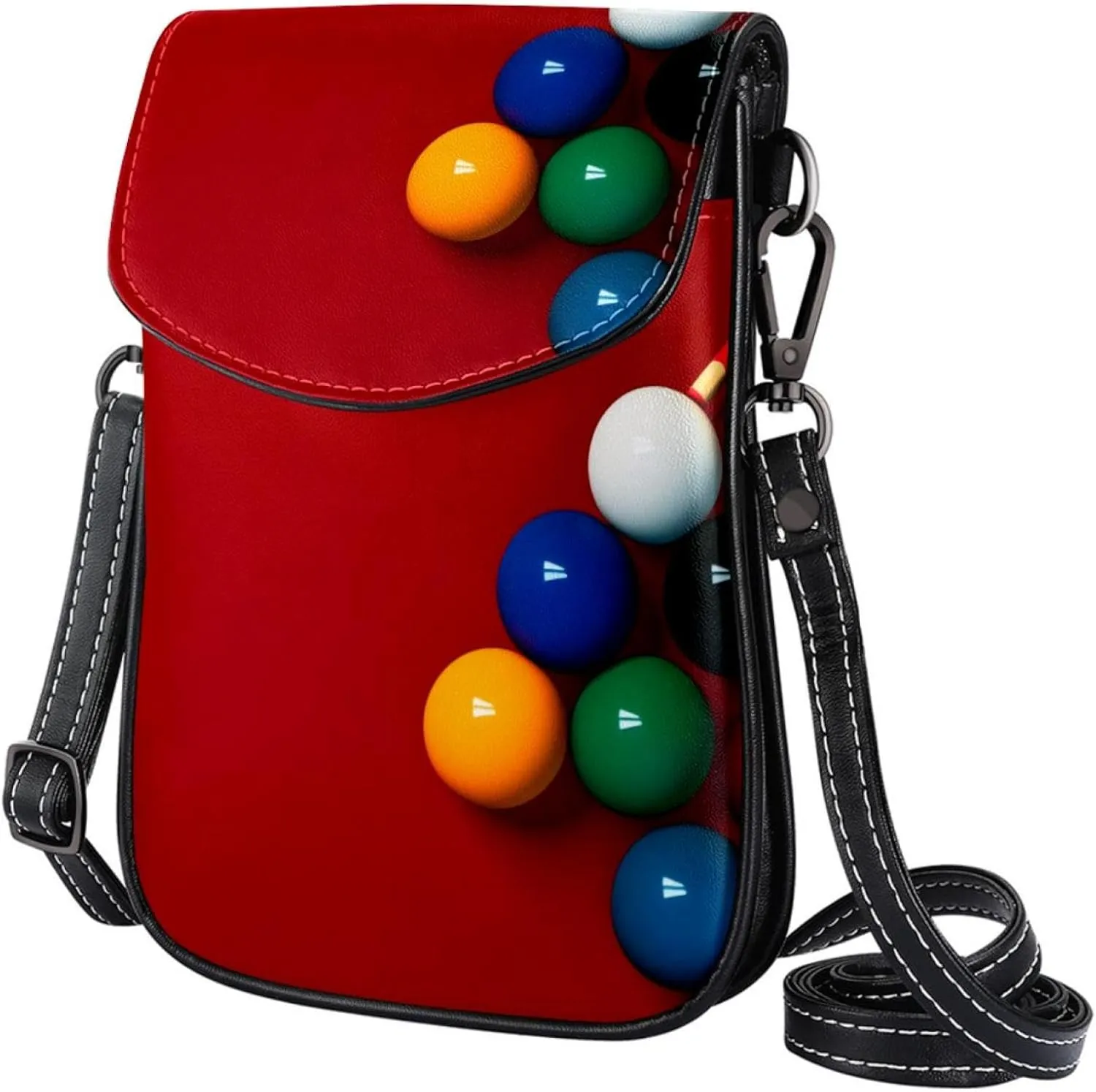 Faux Leather Crossbody Bag for Women, Messenger Bag, Shoulder Bag, Sport Billiard