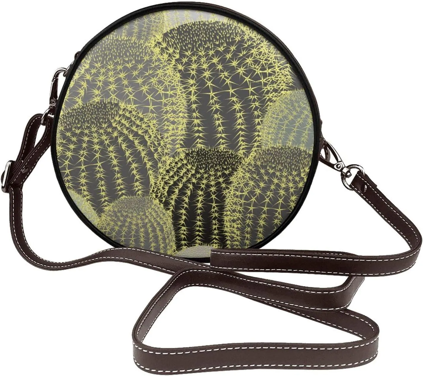 Faux Leather Shoulder Bag for Women, Round Shoulder Purse and Clutch Tote Bag with Shoulder Strap
