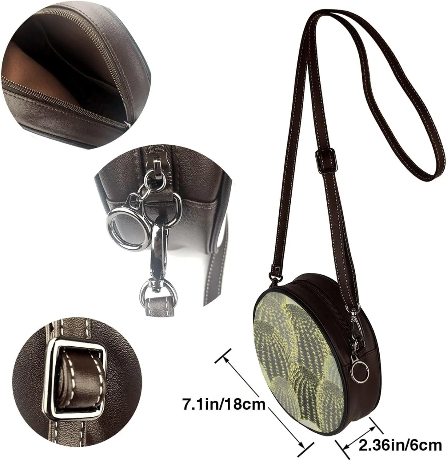 Faux Leather Shoulder Bag for Women, Round Shoulder Purse and Clutch Tote Bag with Shoulder Strap