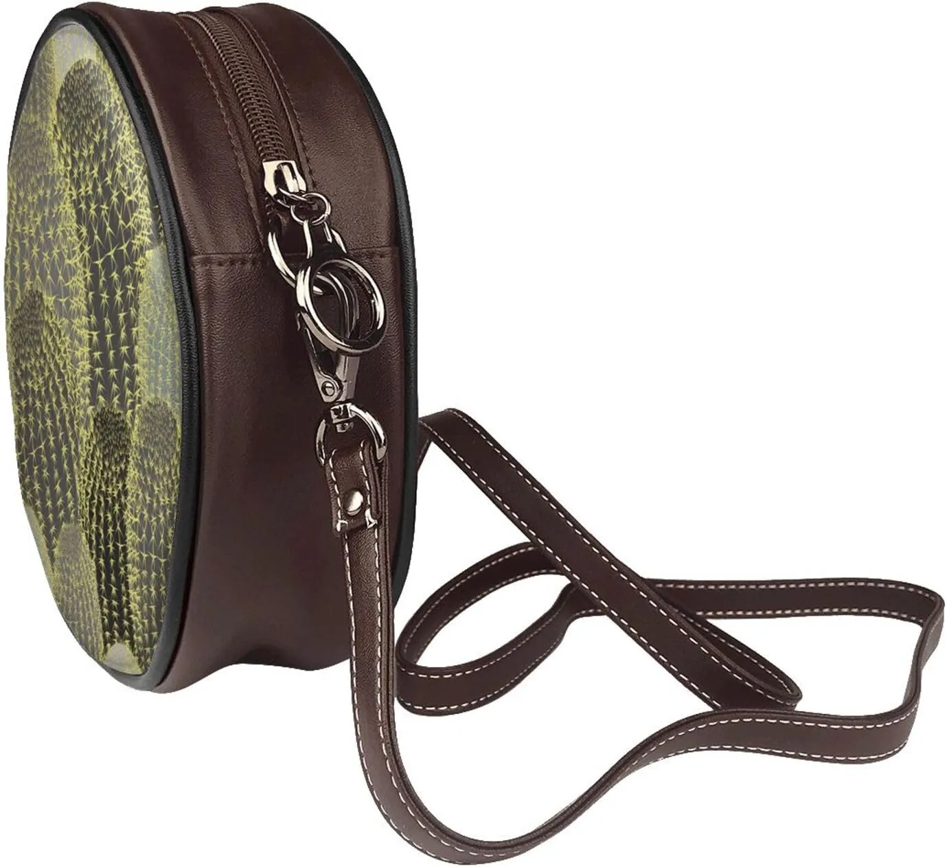 Faux Leather Shoulder Bag for Women, Round Shoulder Purse and Clutch Tote Bag with Shoulder Strap