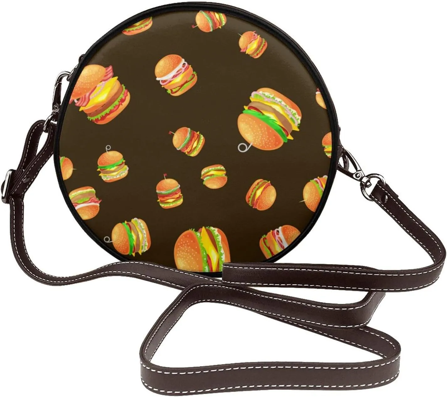 Faux Leather Shoulder Bag for Women, Round Shoulder Purse and Clutch Tote Bag with Shoulder Strap
