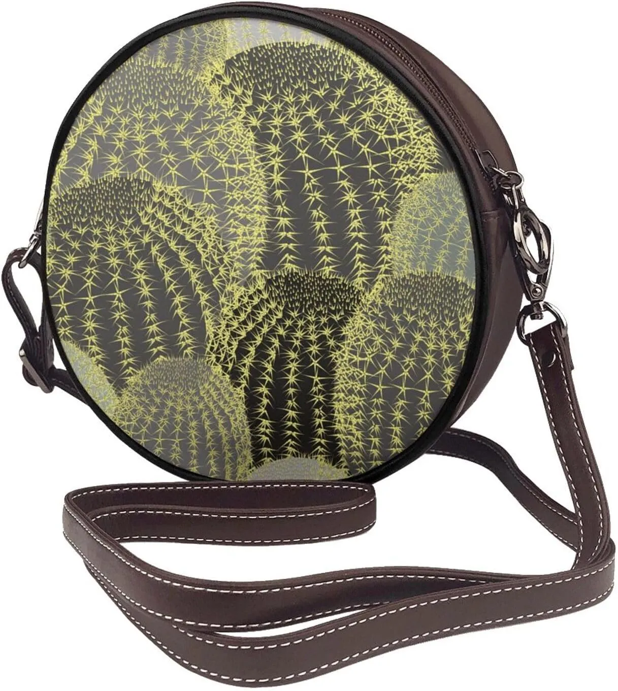 Faux Leather Shoulder Bag for Women, Round Shoulder Purse and Clutch Tote Bag with Shoulder Strap