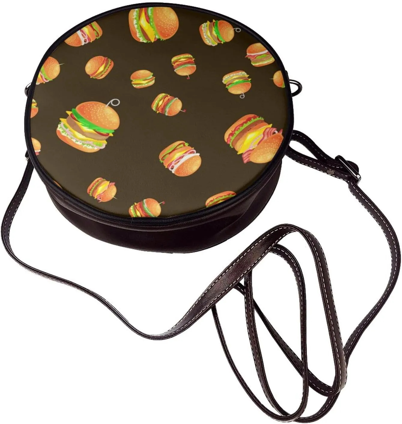 Faux Leather Shoulder Bag for Women, Round Shoulder Purse and Clutch Tote Bag with Shoulder Strap