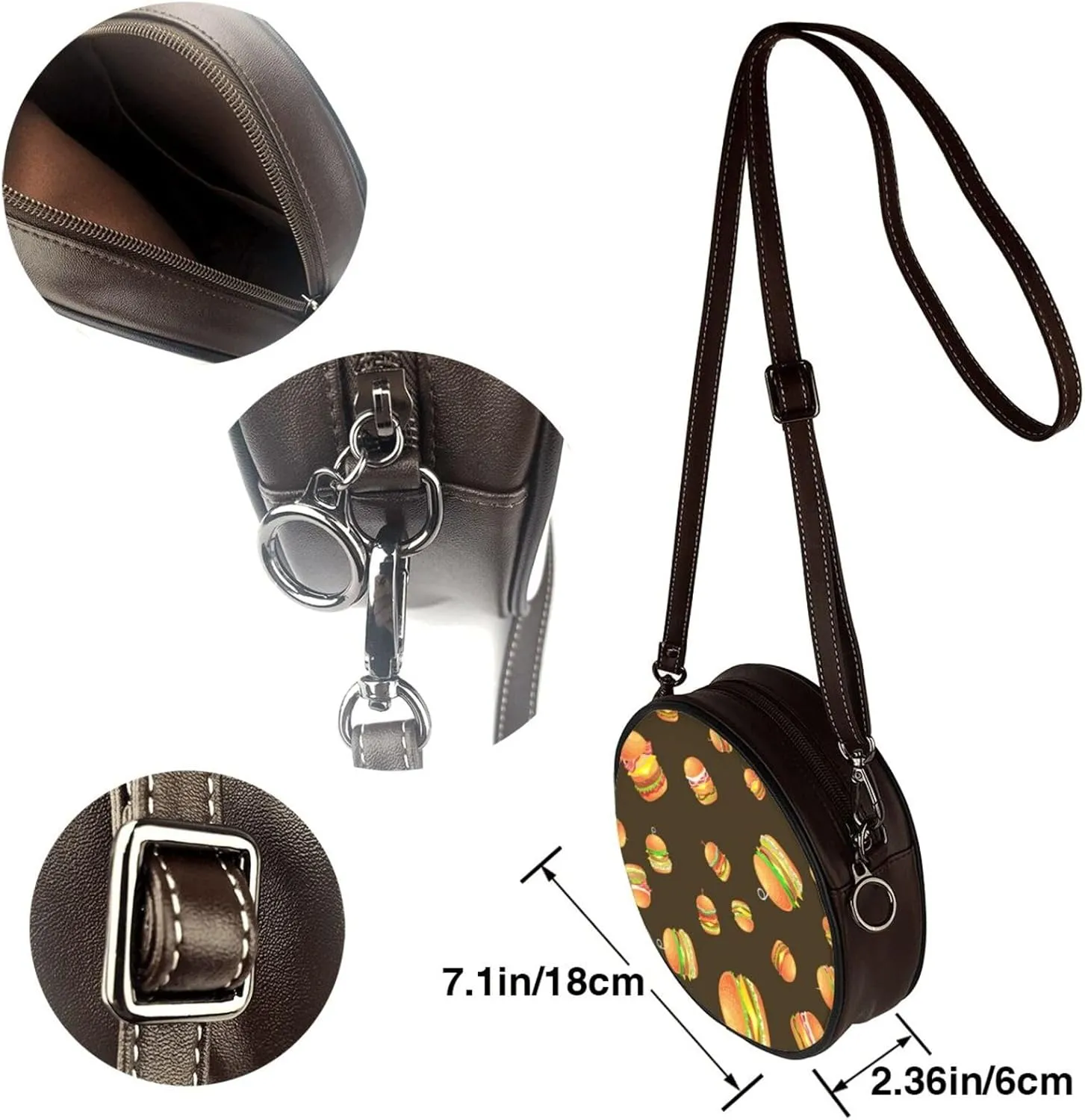 Faux Leather Shoulder Bag for Women, Round Shoulder Purse and Clutch Tote Bag with Shoulder Strap