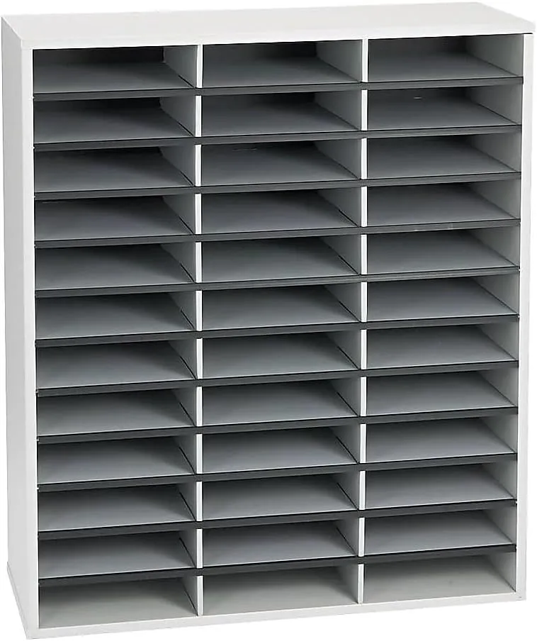 Fellowes Literature Organizer, 36 Compartment, Letter Size, Dove Gray (25061)