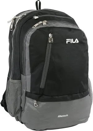 FILA Duel Tablet and Laptop Backpack, Black