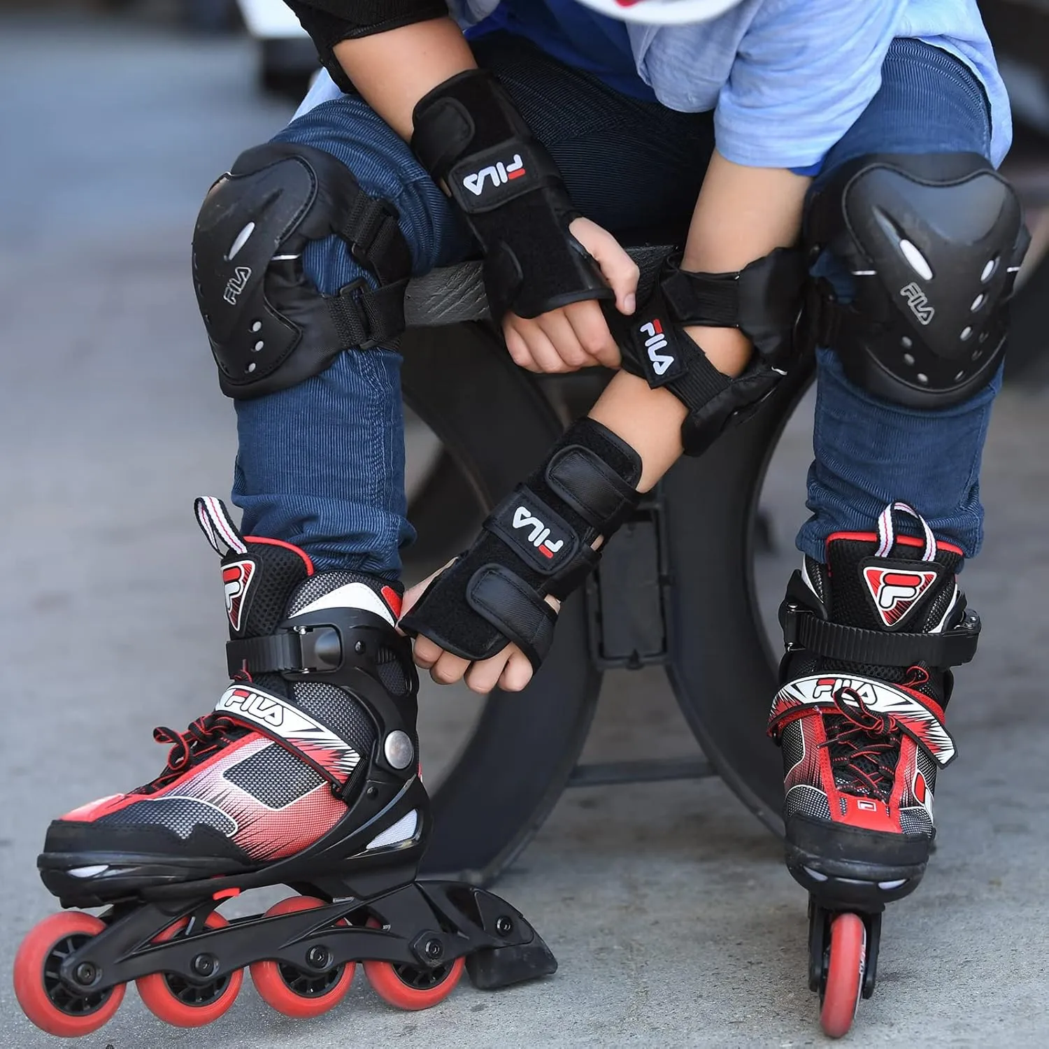 FILA J-One Adjustable Kids Inline Skates - Secure Fit for Growing Feet - Ideal for Boys and Girls - for Outdoor & Indoor Rinks