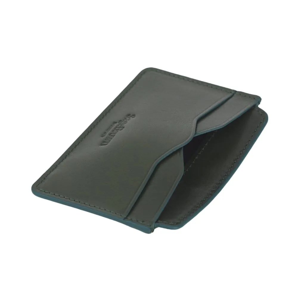 Flat Credit Card Case With ID Window - Green