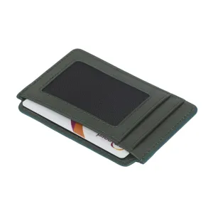 Flat Credit Card Case With ID Window - Green
