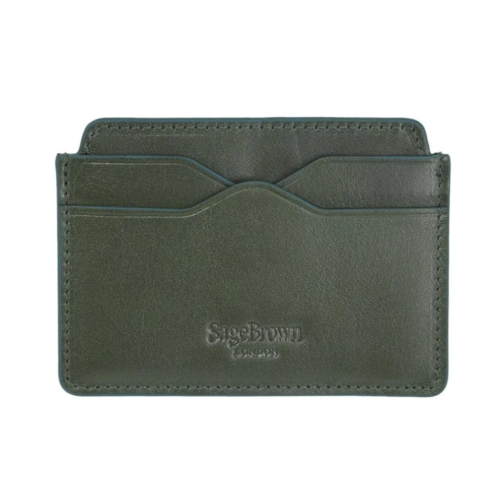 Flat Credit Card Case With ID Window - Green