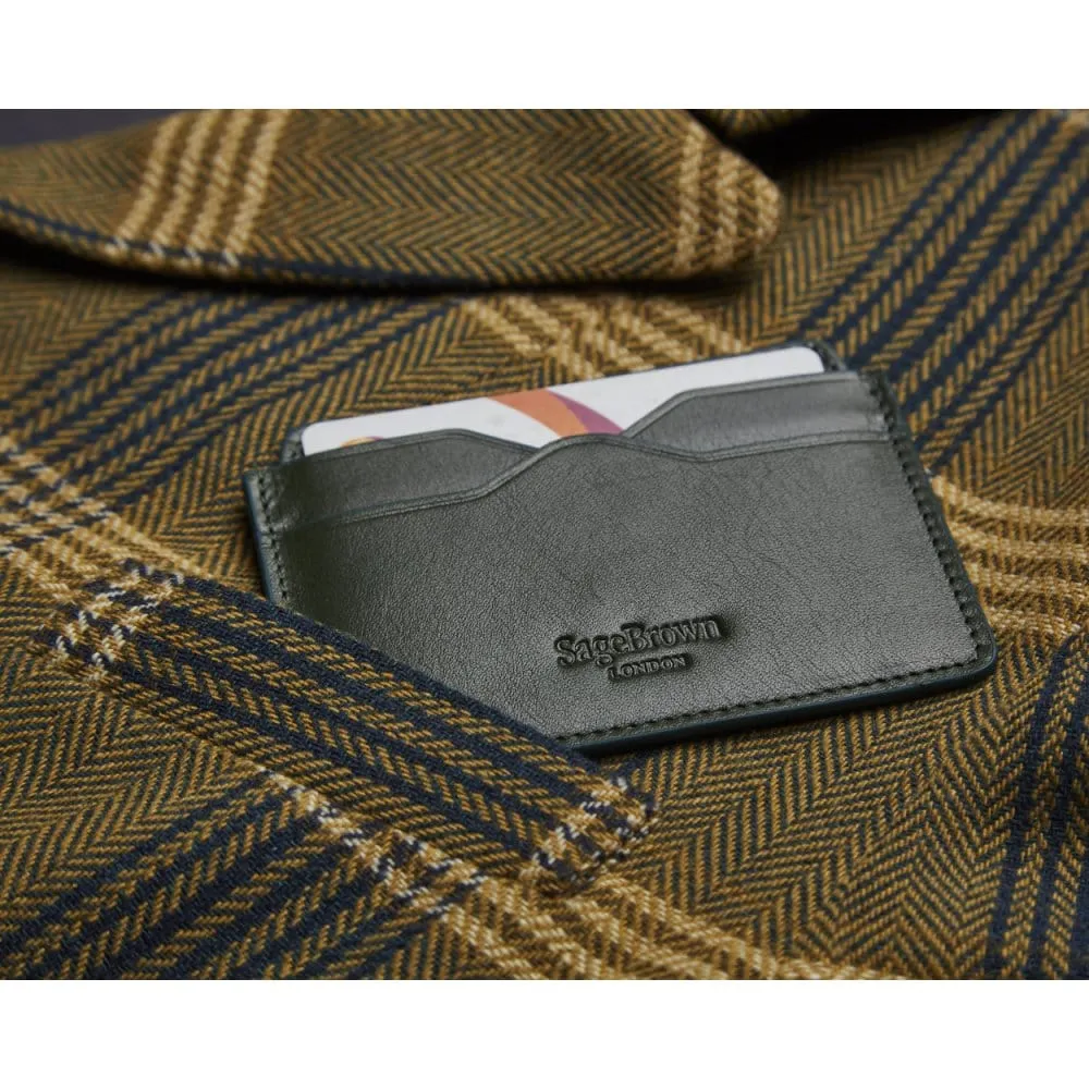 Flat Credit Card Case With ID Window - Green