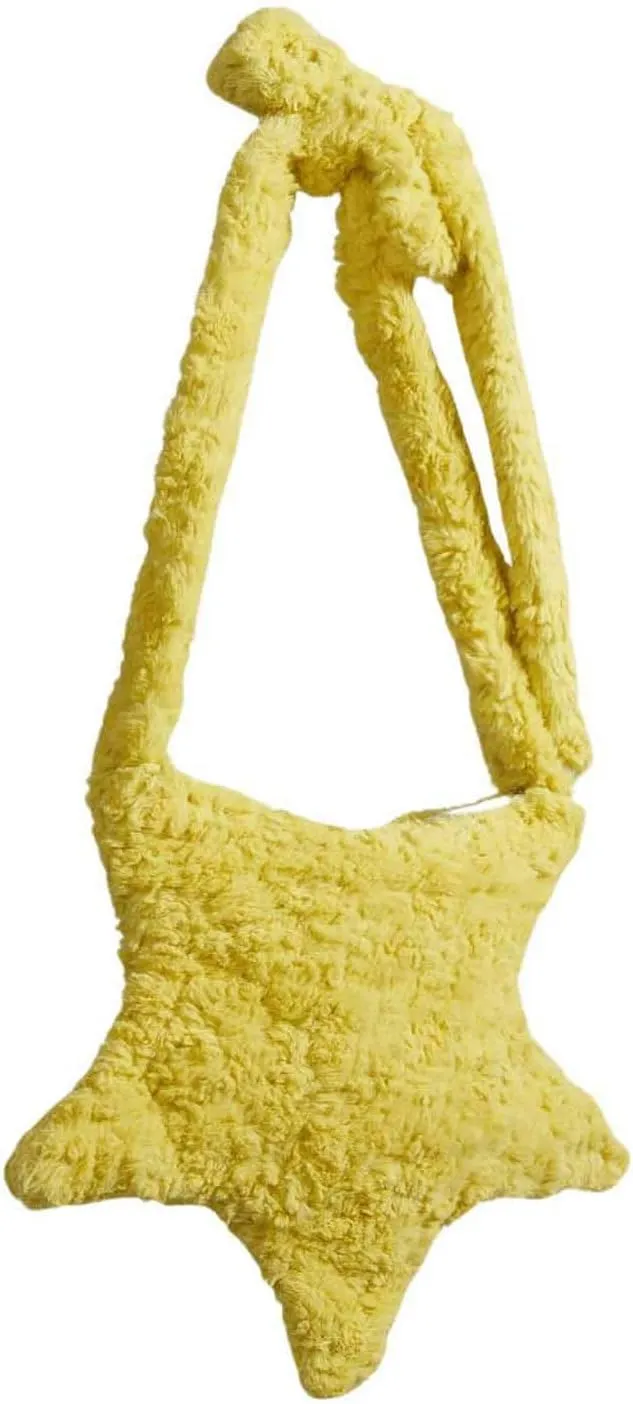 Floerns Women's Faux Fur Cute Star Shoulder Bag Fuzzy Purse Crossbody Bag