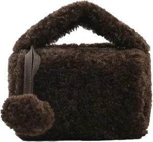 Fluffy Faux Fur Purses for Women Cute Furry Crossbody Shoulder Bags Small Fuzzy Tote Bag Handbag with Chain