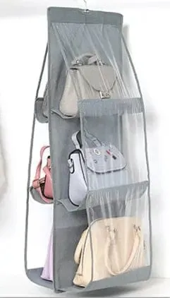 For Wardrobe Closet Transparent Storage Bag Hanging Handbag Organizer Door Wall Clear Sundry Shoe Bag with Hanger Pouch
