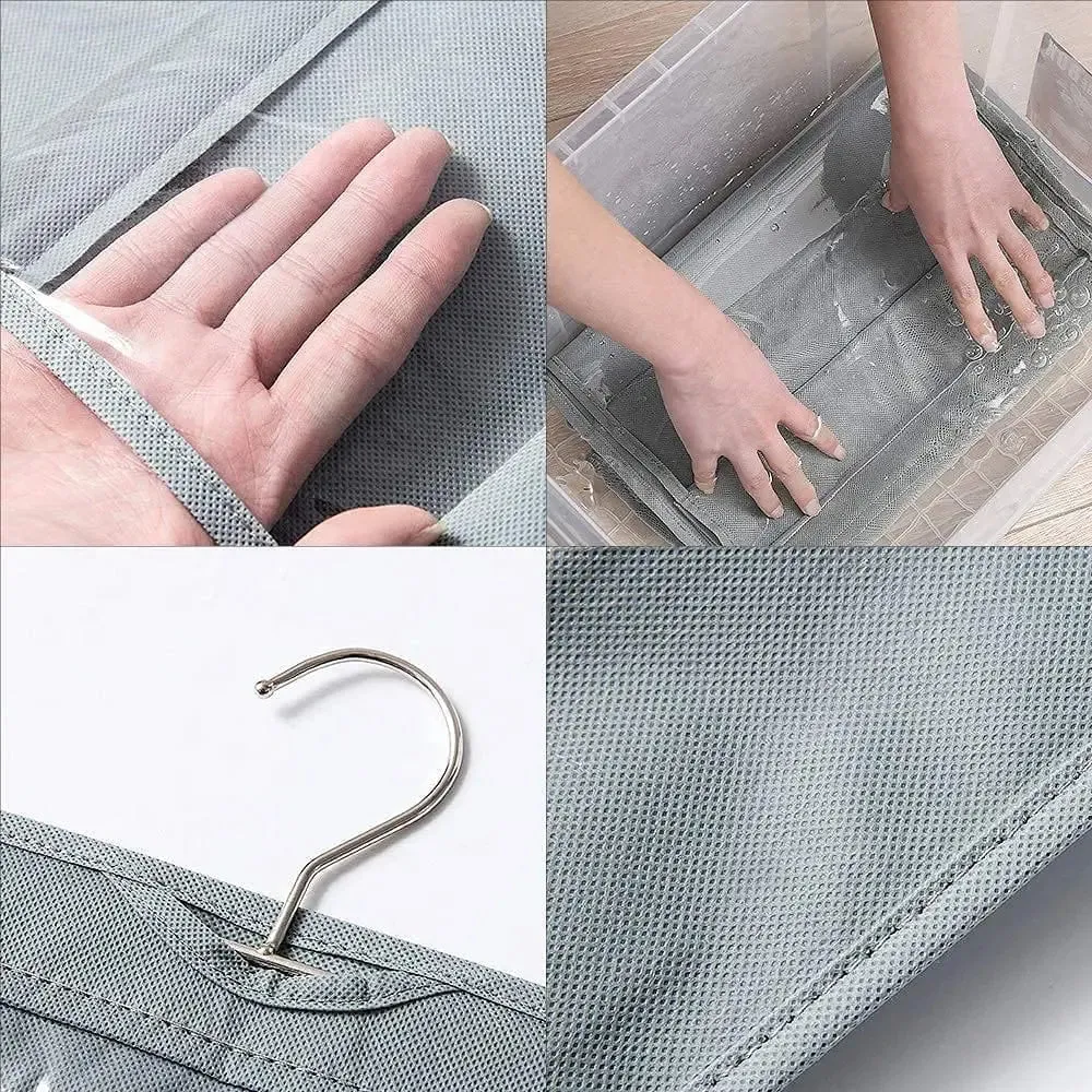 For Wardrobe Closet Transparent Storage Bag Hanging Handbag Organizer Door Wall Clear Sundry Shoe Bag with Hanger Pouch
