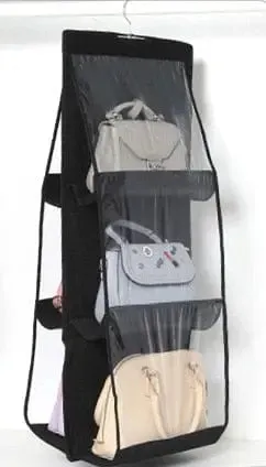 For Wardrobe Closet Transparent Storage Bag Hanging Handbag Organizer Door Wall Clear Sundry Shoe Bag with Hanger Pouch