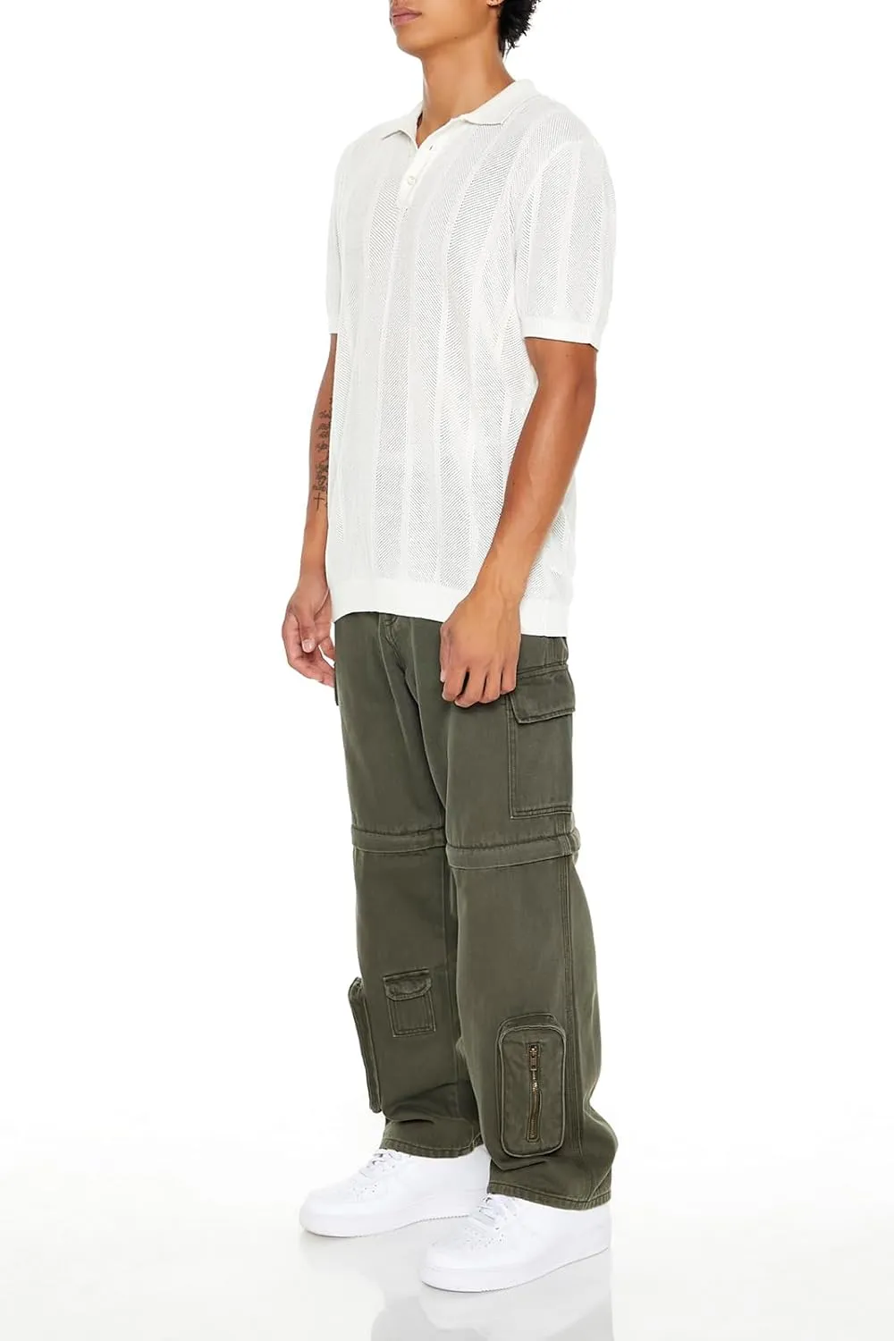 Forever 21 Men's Convertible Mid-Rise Cargo Jeans