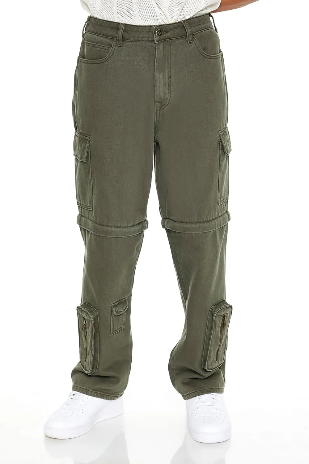 Forever 21 Men's Convertible Mid-Rise Cargo Jeans