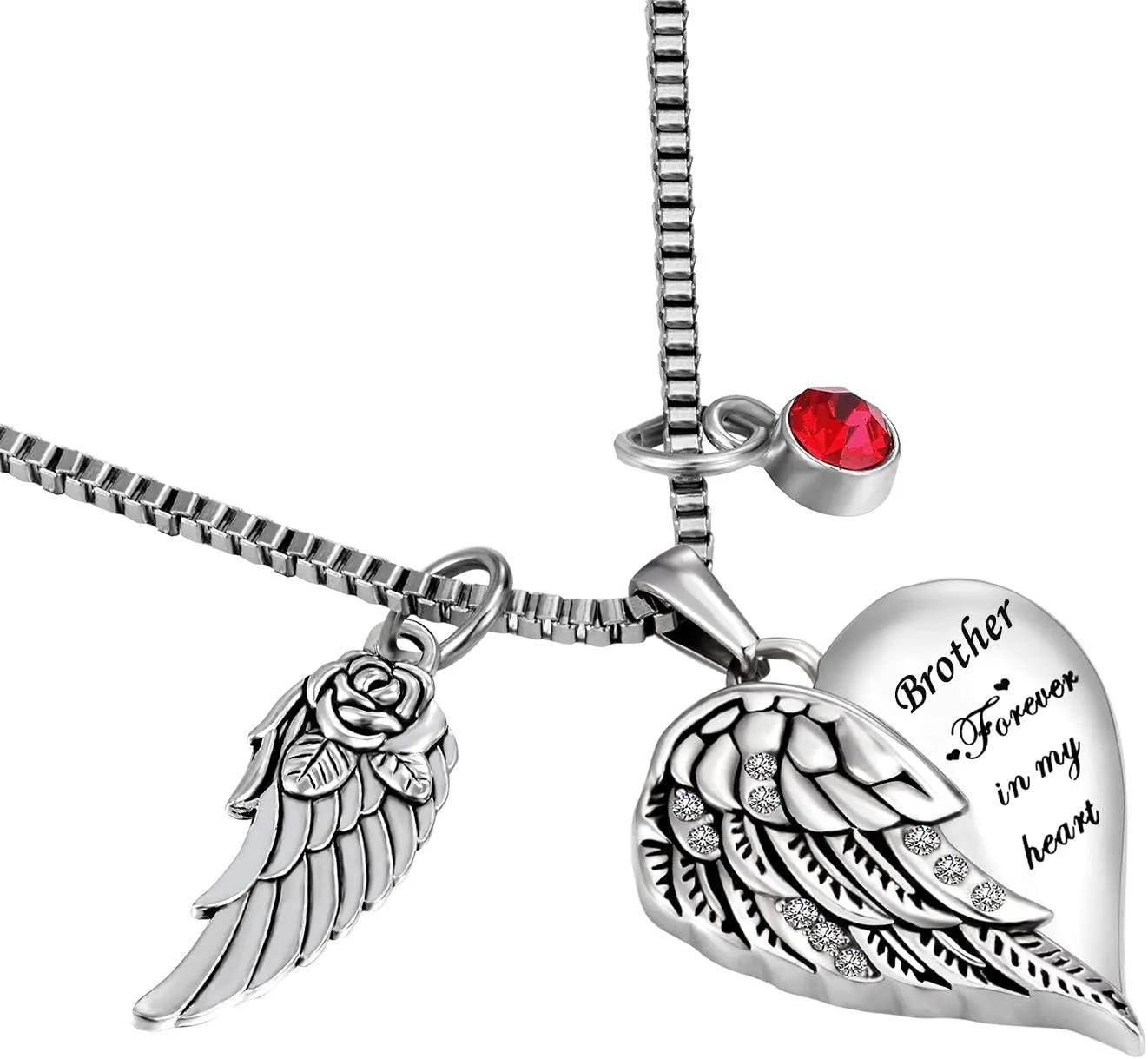 Forever in my heart with 12 Birthstones Cremation Jewelry Keepsake Memorial Urn Necklace