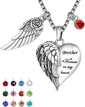 Forever in my heart with 12 Birthstones Cremation Jewelry Keepsake Memorial Urn Necklace