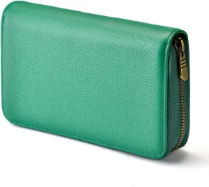 Fountain Pen Leather Pen Case 10 Divided Slots, Rollerball Pen Holder Handmade Display Organizer Zippered Pouch