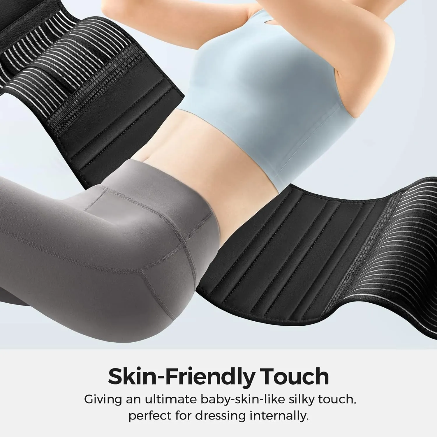 FREETOO Back Braces for Lower Back Pain Relief with 6 Stays, Breathable Back Support Belt for Men/Women for work , Anti-skid lumbar support belt with 16-hole Mesh for sciatica(M)