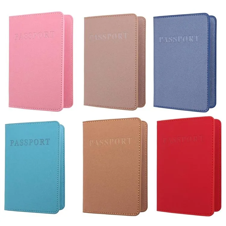 Frosted Pu Multi Card Passport Holder For Travel Abroad Blue