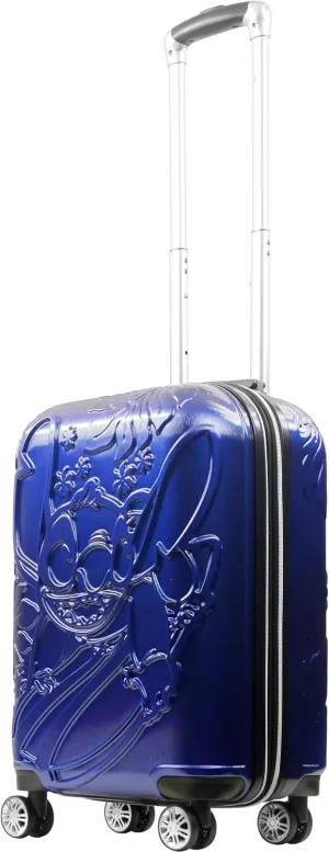 FUL Disney Stitch 22 Inch Carry On Luggage, Molded Hardshell Rolling Suitcase with Spinner Wheels, Blue