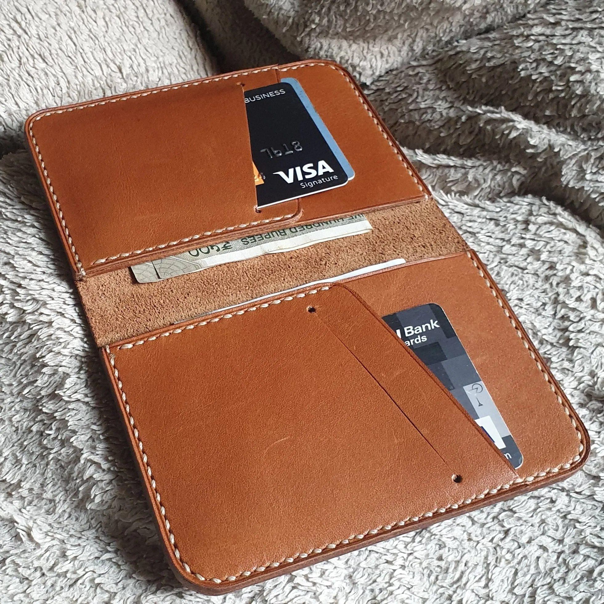 Full grain leather card holder