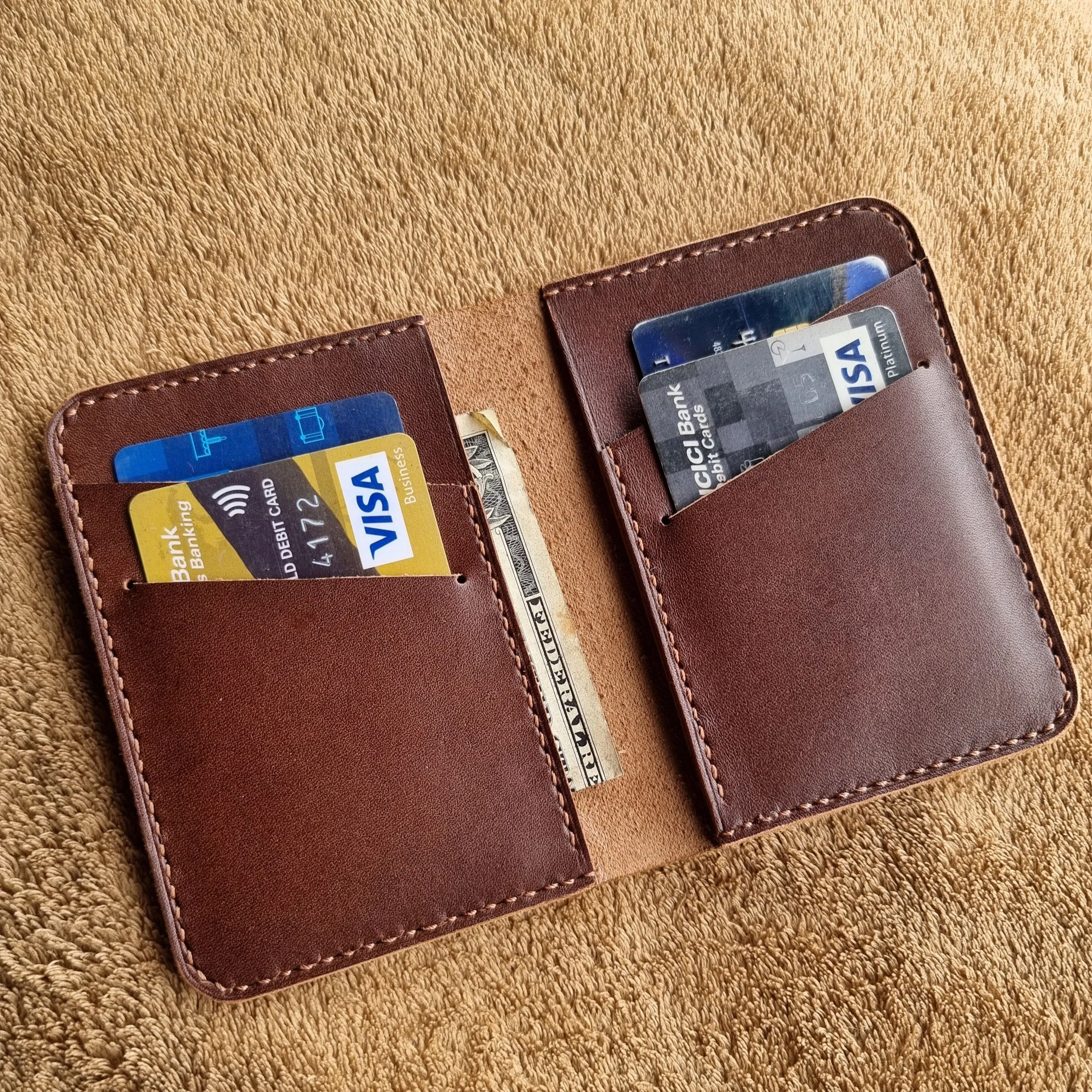 Full grain leather card holder