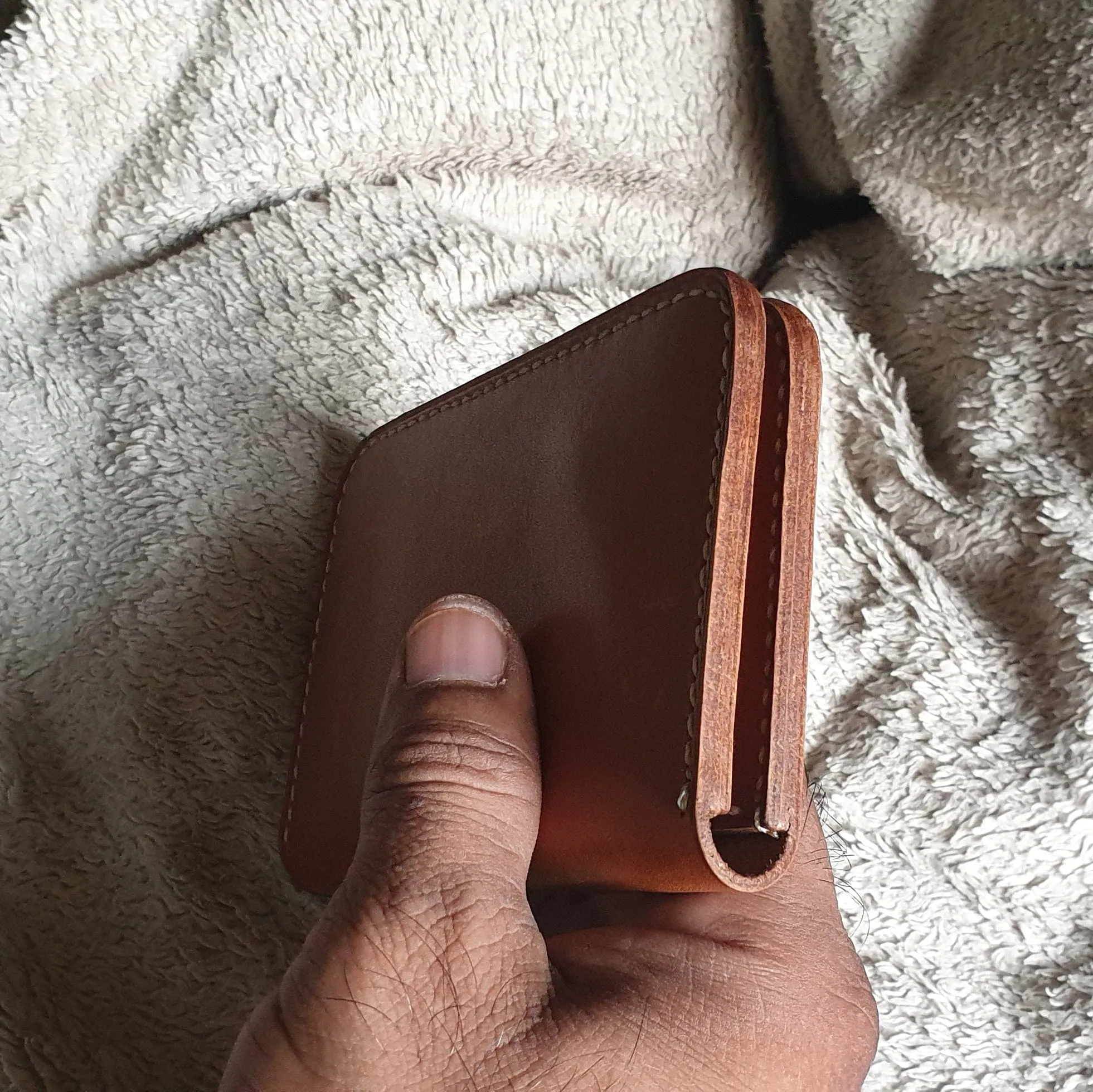 Full grain leather card holder