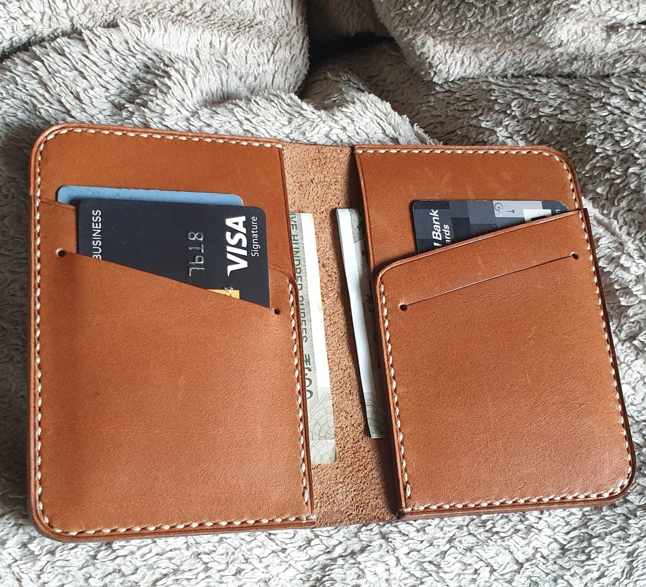 Full grain leather card holder