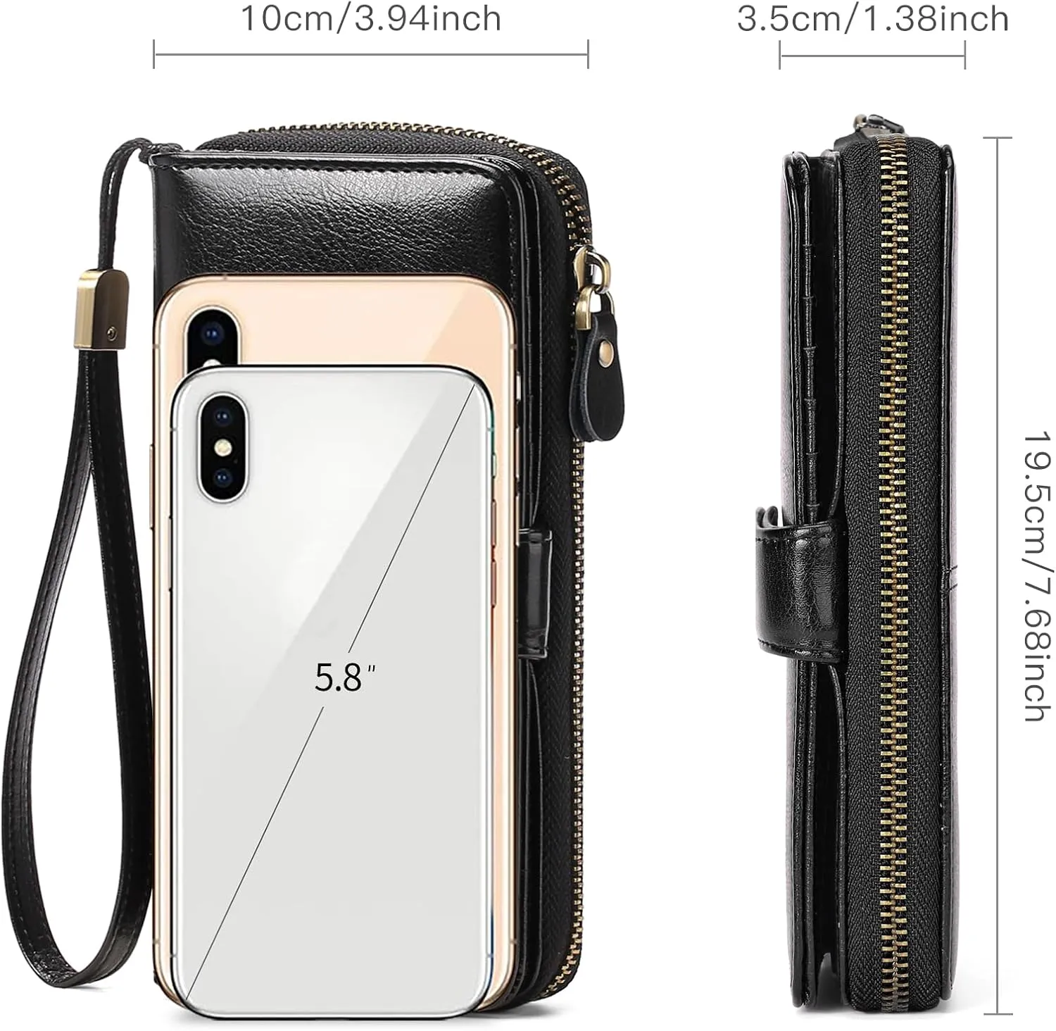 GAEKEAO Wallet for Women Clutch RFID Blocking Leather Wristlet Purse Large Capacity Credit Card Holder Zip Around Wallets